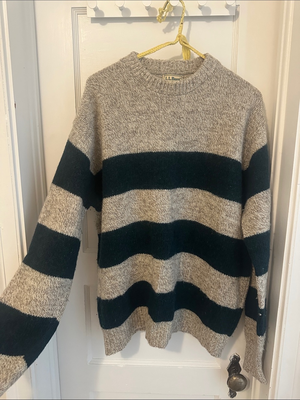 Vintage L.L. Bean Men's Crewneck Wool Stripe Sweater
